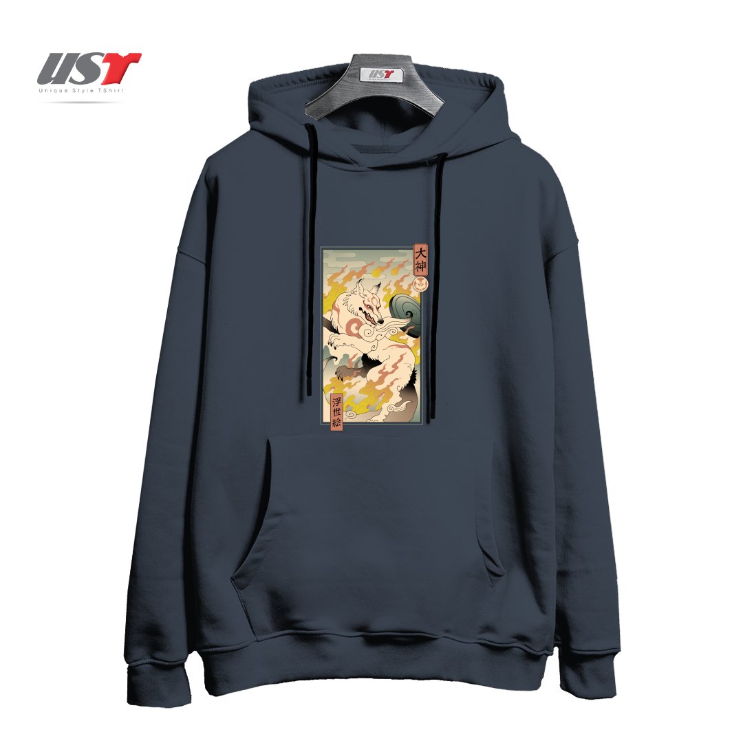 طرح MOUNTAIN WOLF هودی اورسایزرنگ دودی