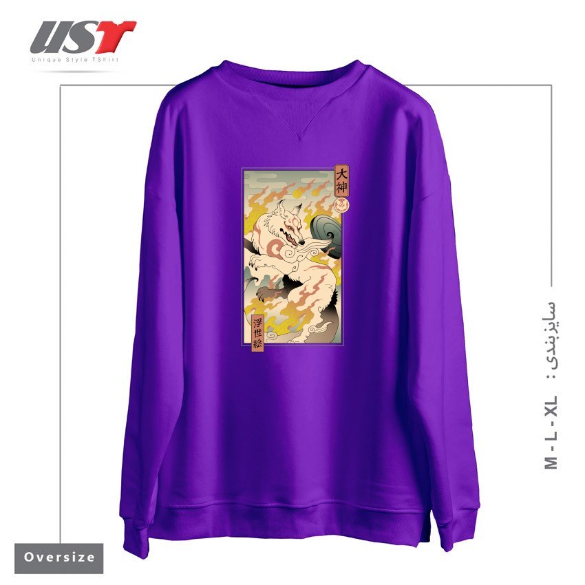 سوییشرت اورسایز طرح MOUNTAIN WOLF