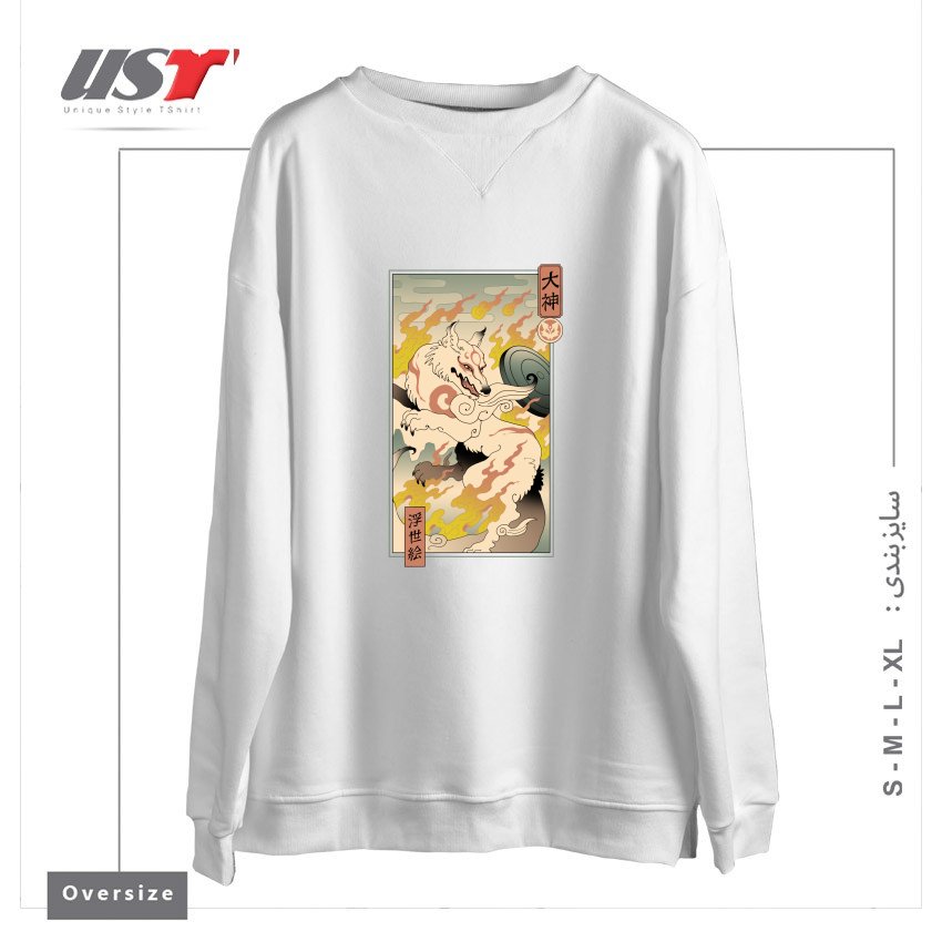 سوییشرت اورسایز طرح MOUNTAIN WOLF