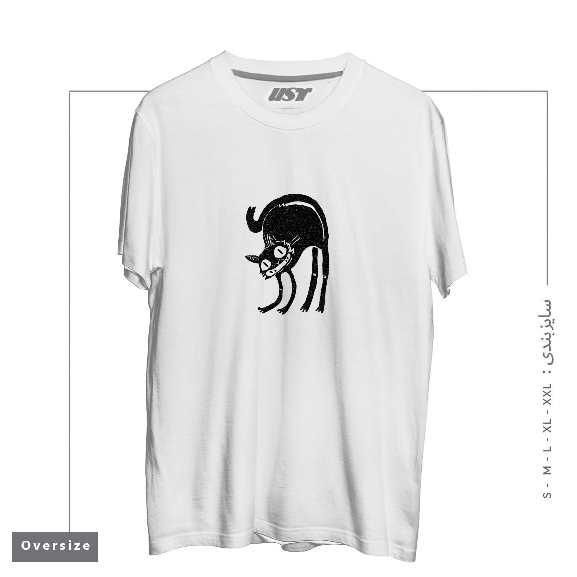 طرح BLACK CAT - LEGEND DERRY2121545 تیشرت اورسایزرنگ سفید
