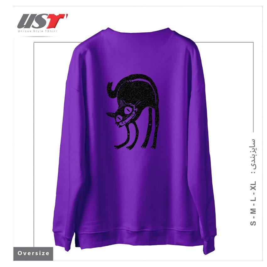 طرح BLACK CAT - LEGEND DERRY2121545 سوییشرت اورسایزرنگ بنفش