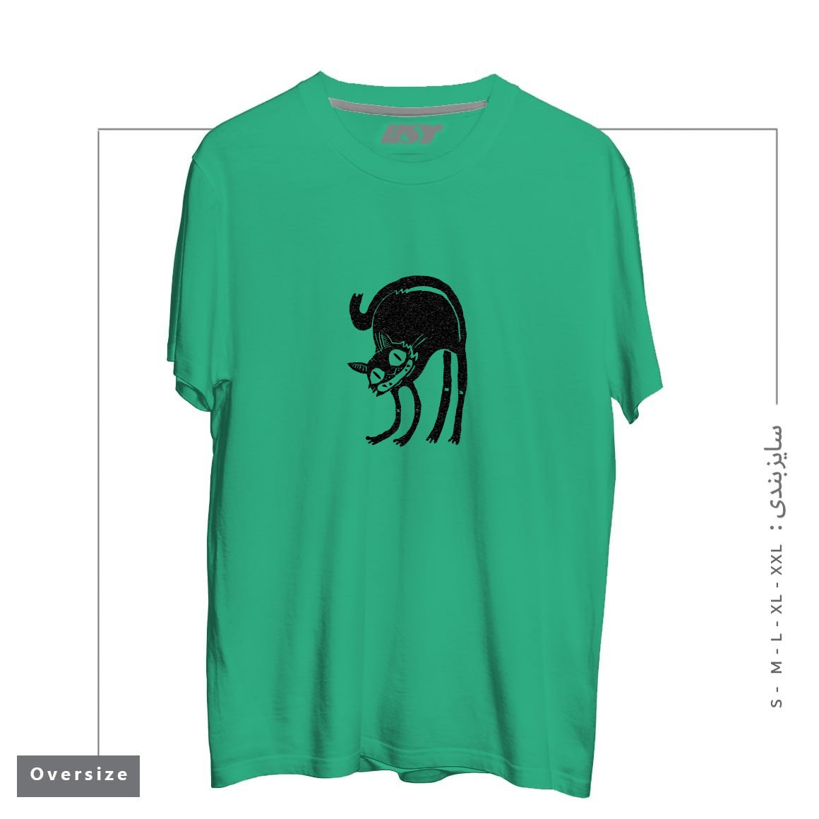 طرح BLACK CAT - LEGEND DERRY2121545 تیشرت اورسایزرنگ سبز