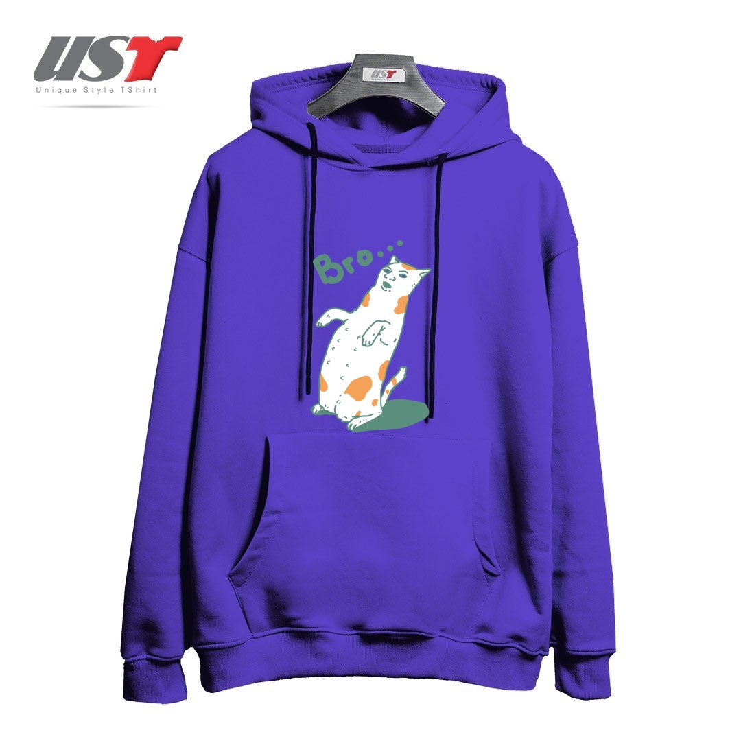 طرح CAT BRO...244 هودی اورسایزرنگ بنفش