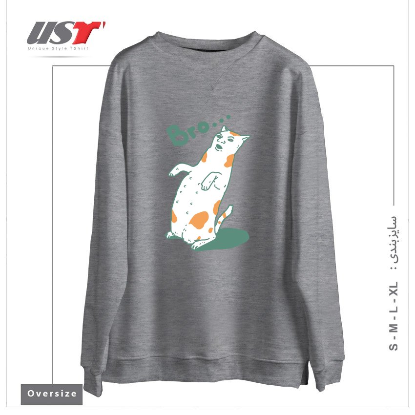 سوییشرت اورسایز طرح CAT BRO...244