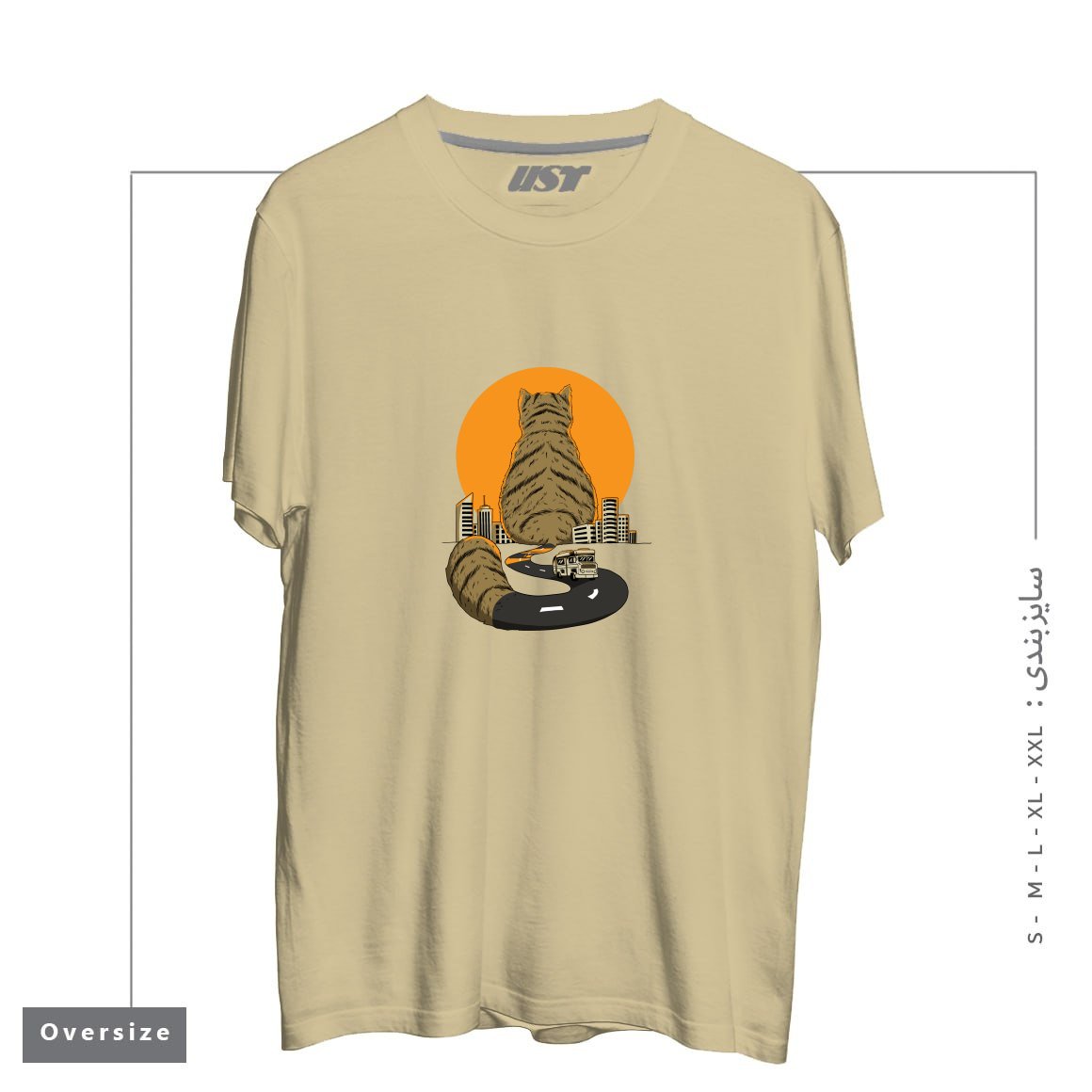 تیشرت اورسایز طرح CAT CITY