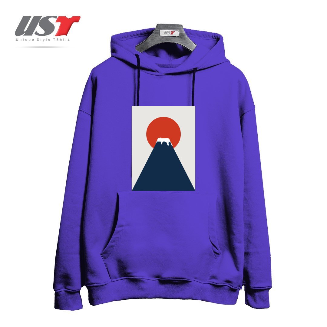 طرح CAT LANDSCAPE 5 هودی اورسایزرنگ بنفش