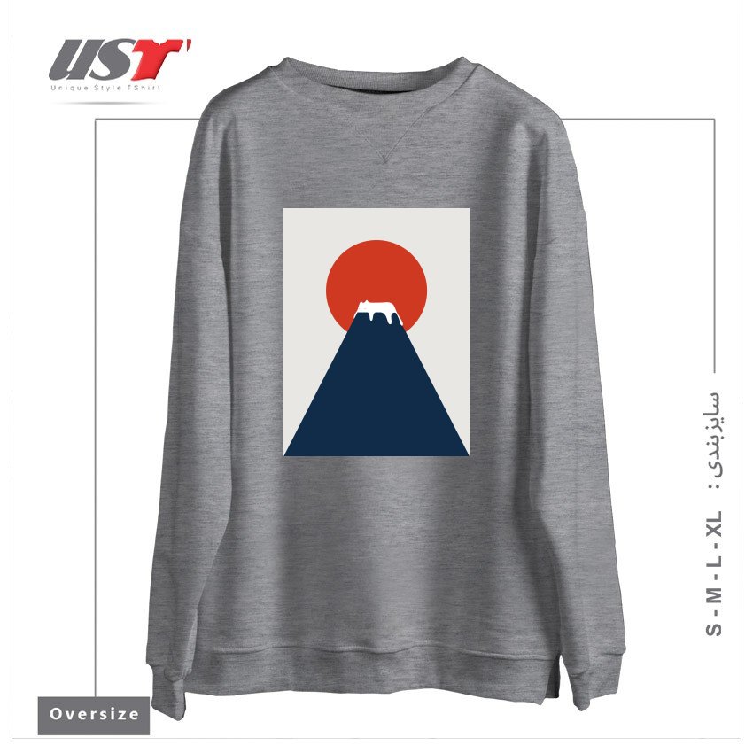 سوییشرت اورسایز طرح CAT LANDSCAPE 5