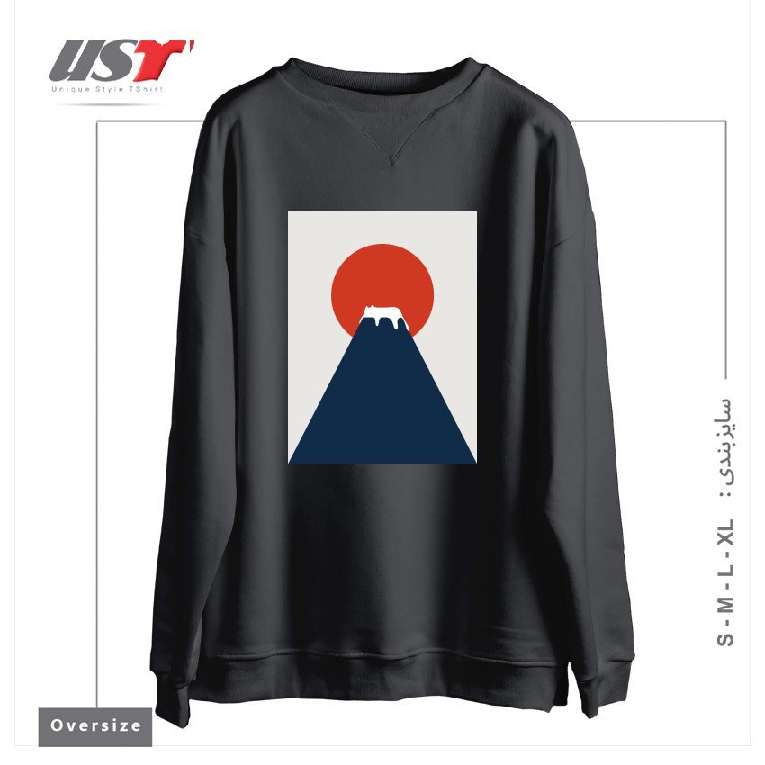سوییشرت اورسایز طرح CAT LANDSCAPE 5