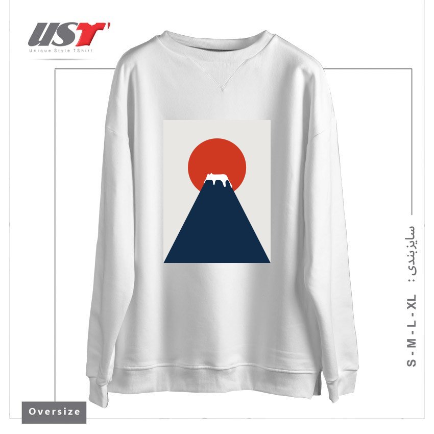 سوییشرت اورسایز طرح CAT LANDSCAPE 5