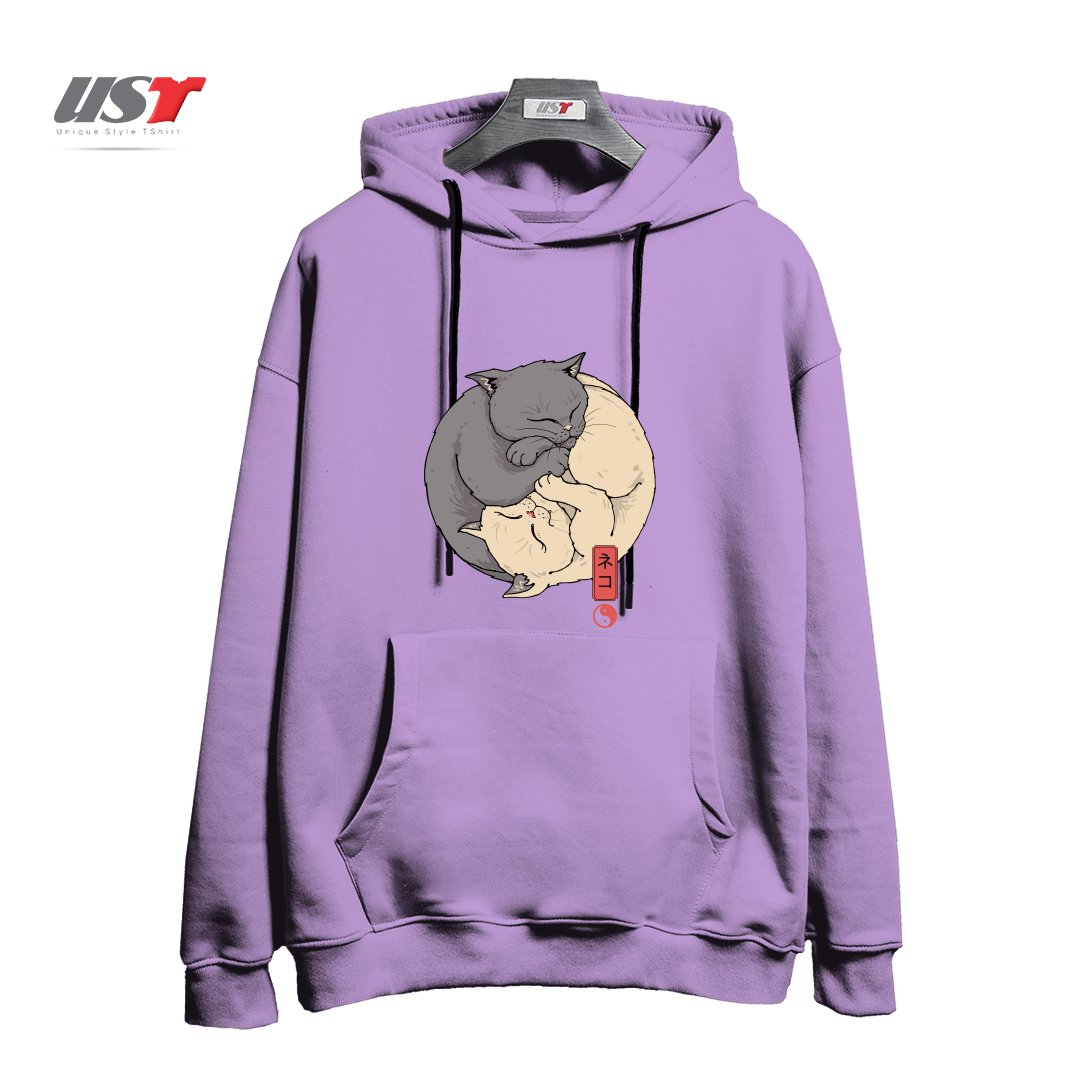 طرح YIN YANG CATS هودی اورسایزرنگ یاسی