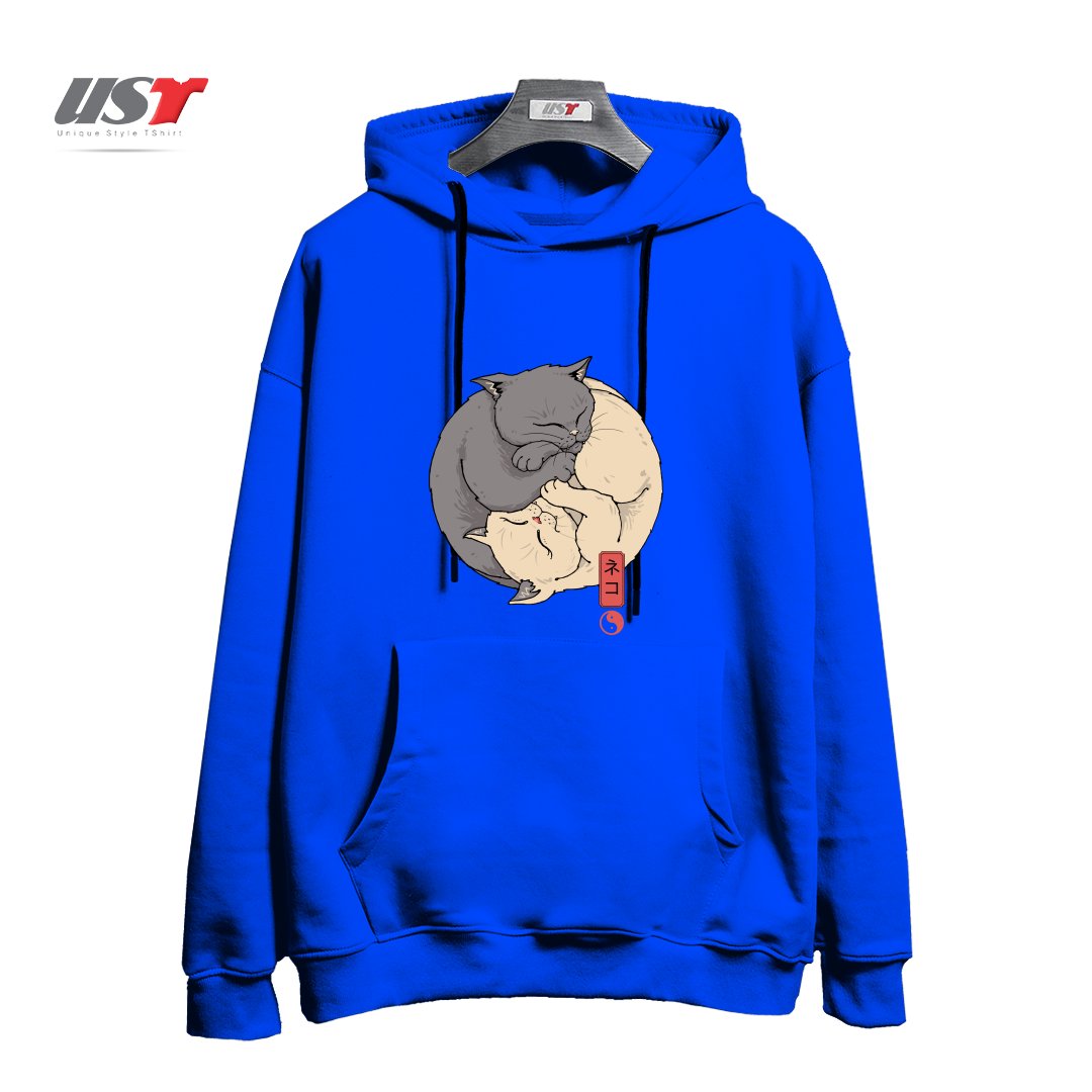 هودی اورسایز طرح YIN YANG CATS