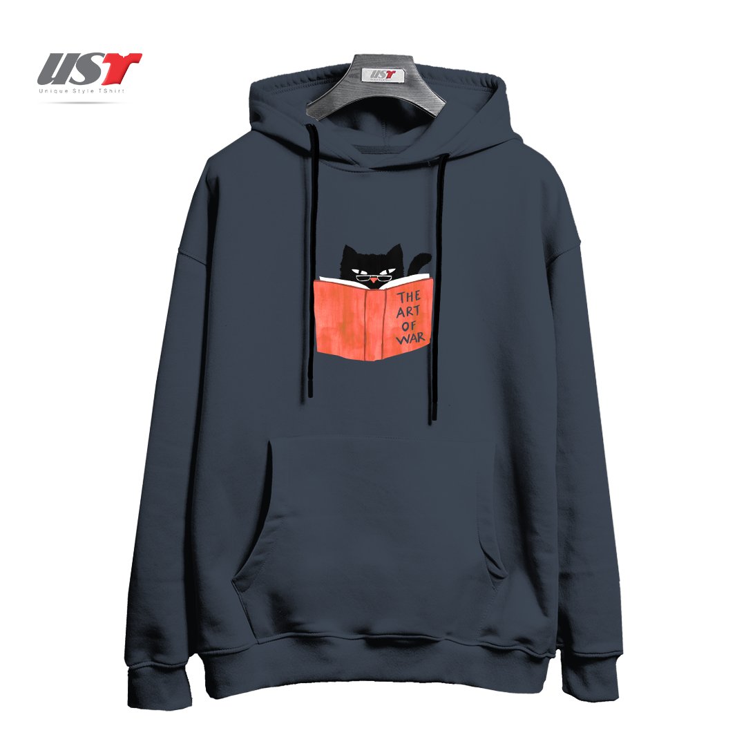 طرح DIABOLIC CAT هودی اورسایزرنگ دودی