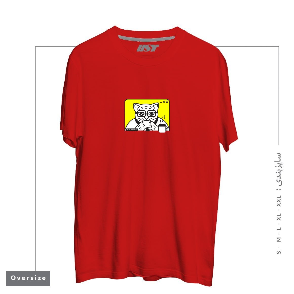 طرح THE CEOW تیشرت اورسایزرنگ قرمز