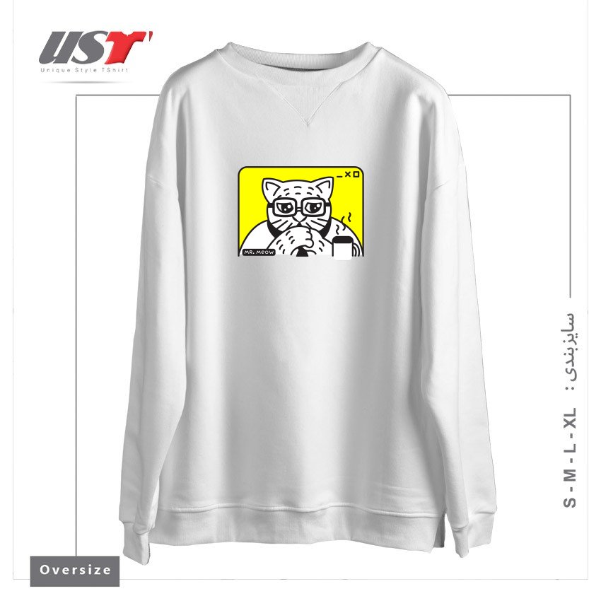 سوییشرت اورسایز طرح THE CEOW