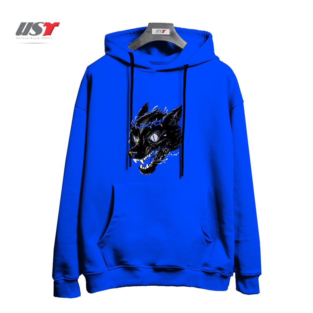 طرح PRINCE FENRIR هودی اورسایزرنگ آبی شالی