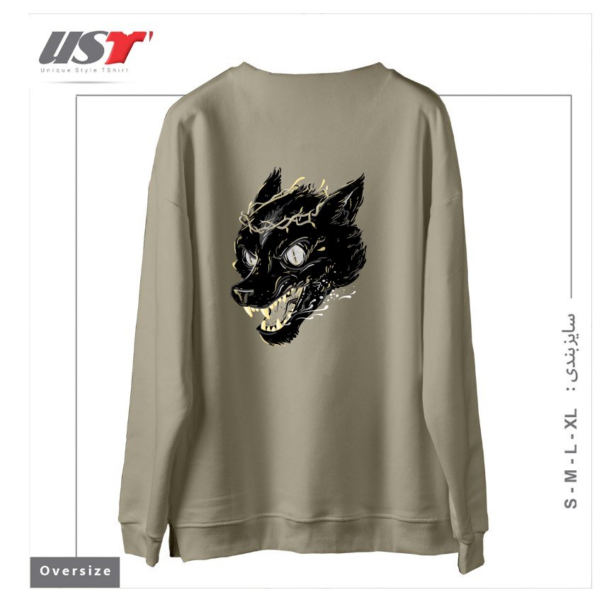 طرح PRINCE FENRIR سوییشرت اورسایزرنگ نخودی