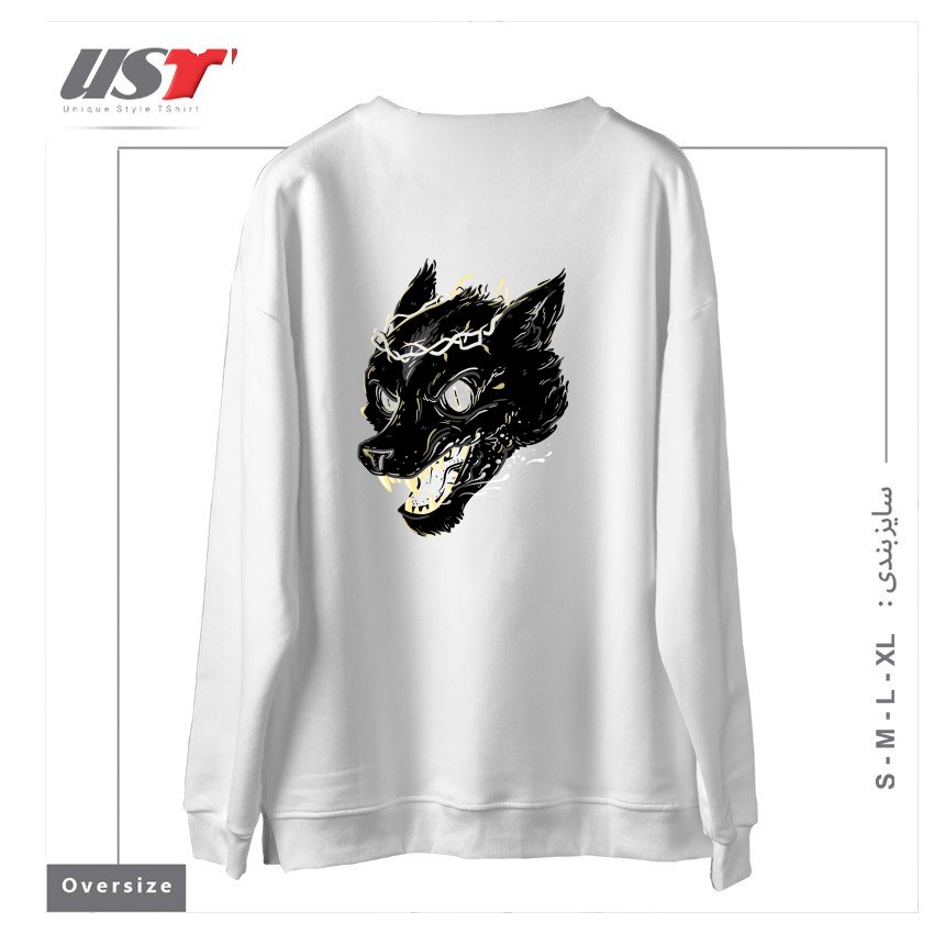 طرح PRINCE FENRIR سوییشرت اورسایزرنگ سفید