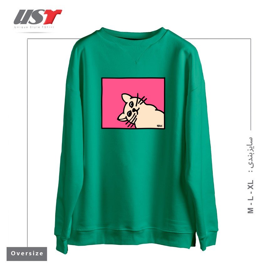 سوییشرت اورسایز طرح STAY CURIOUS