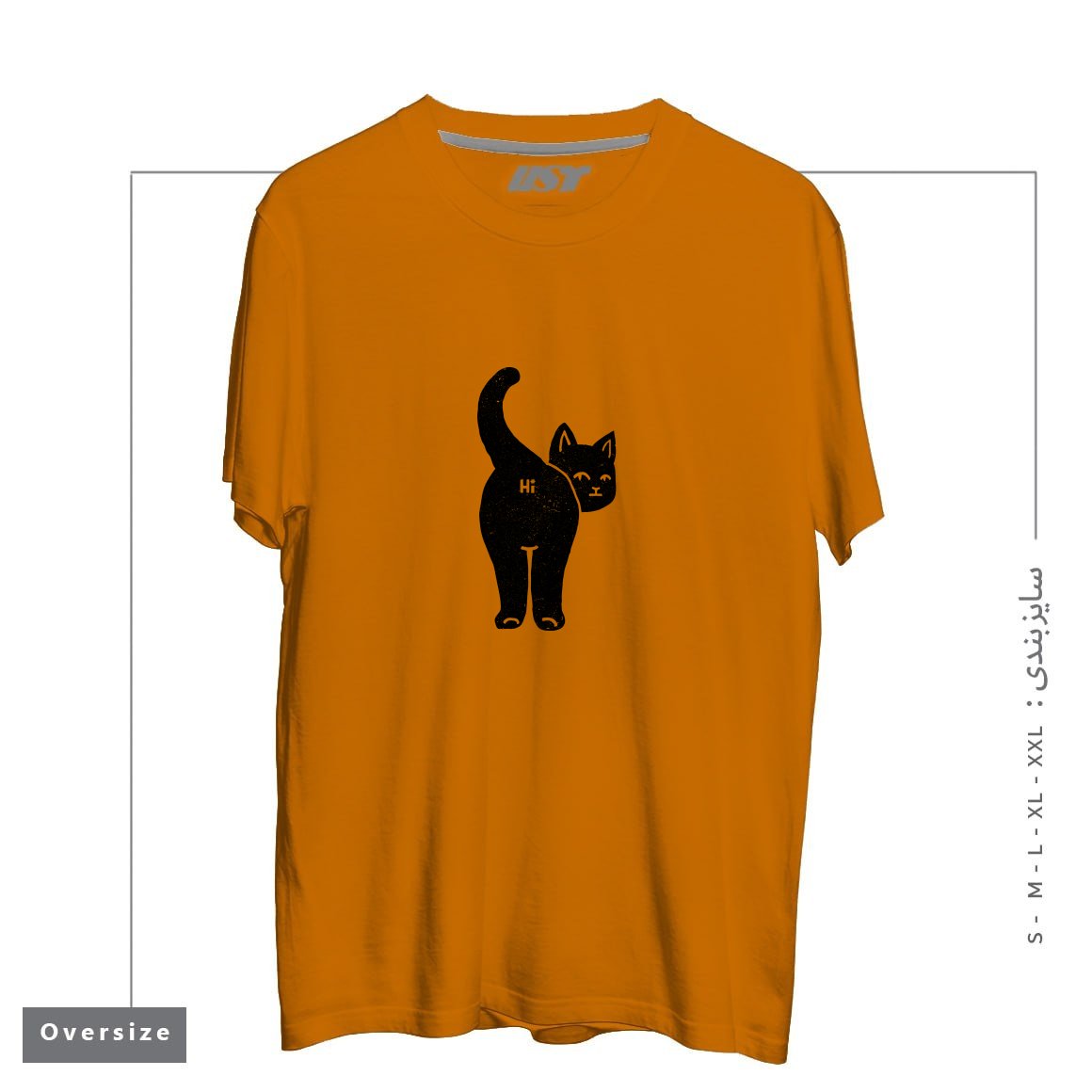 طرح HELLO CAT BUTT MINIMALIST BLACK BY TOBE FONSECA121212 تیشرت اورسایزرنگ پرتغالی