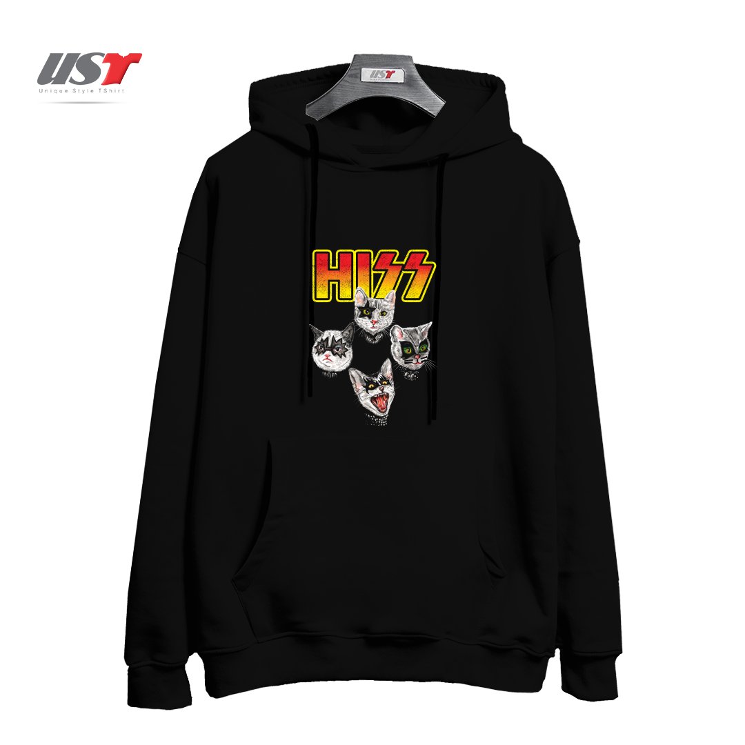 طرح HISS125454 هودی اورسایزرنگ مشکی