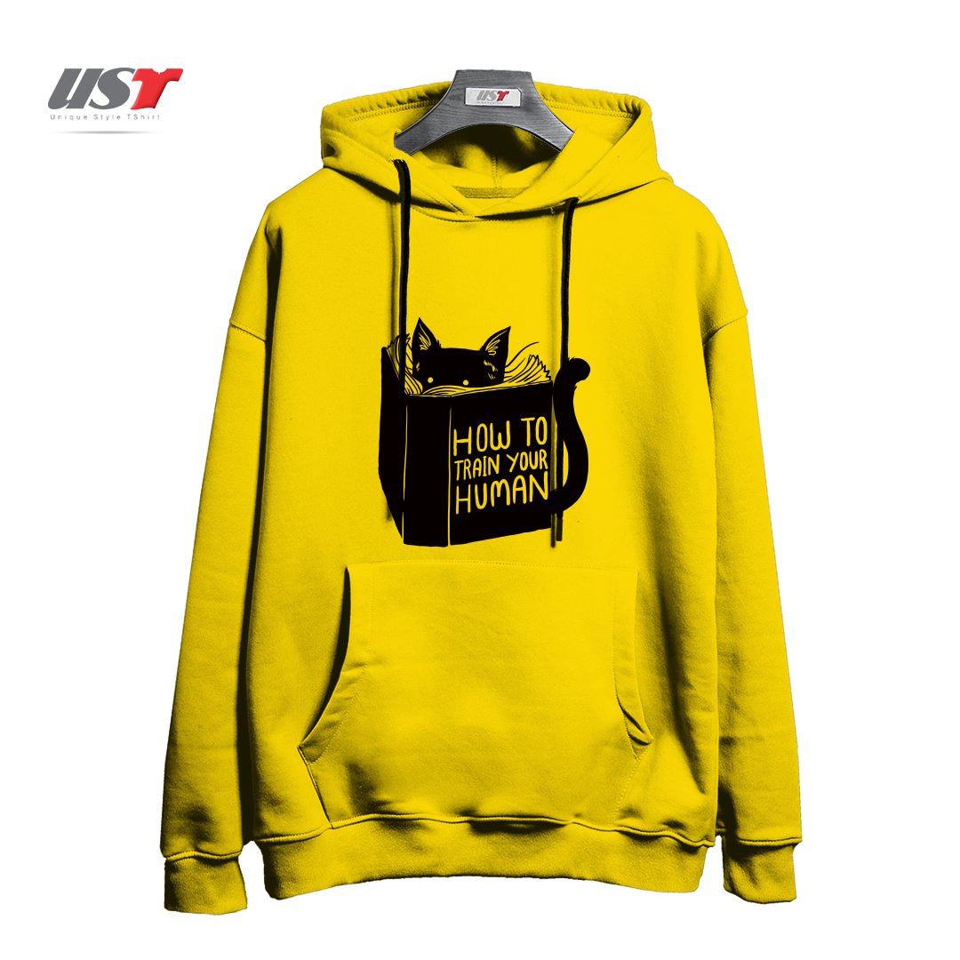 طرح HOW TO TRAIN YOUR HUMAN212415 هودی اورسایزرنگ زرد