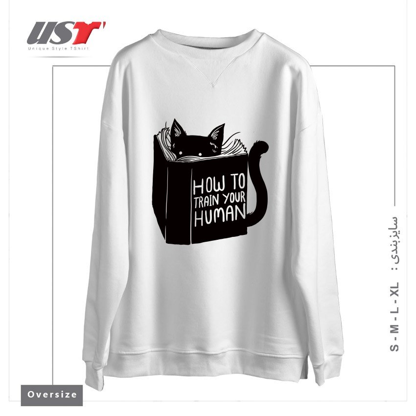 سوییشرت اورسایز طرح HOW TO TRAIN YOUR HUMAN212415