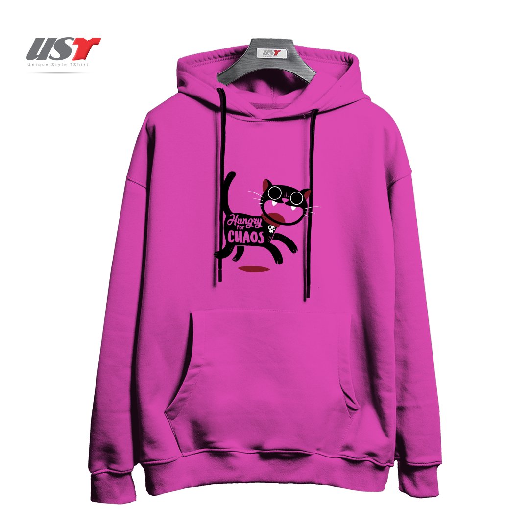 هودی اورسایز طرح HUNGRY FOR CHAOS