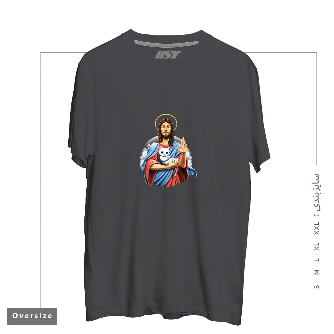 تیشرت اورسایز طرح JESUS CAT