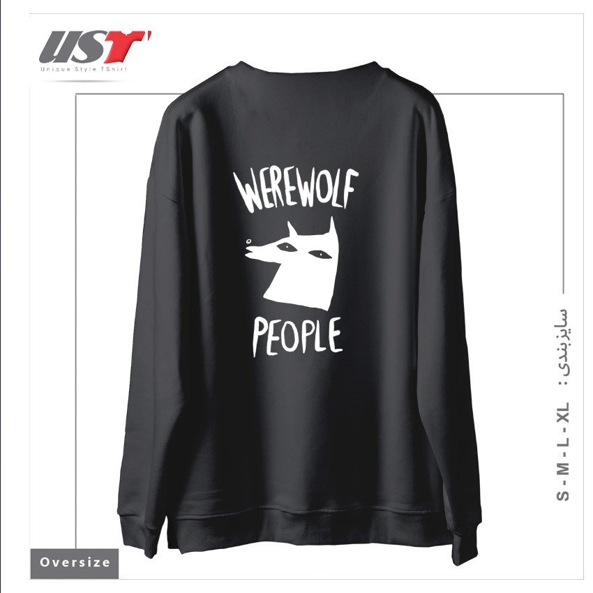 طرح WEREWOLF PEOPLE -VERSION ONE سوییشرت اورسایزرنگ دودی