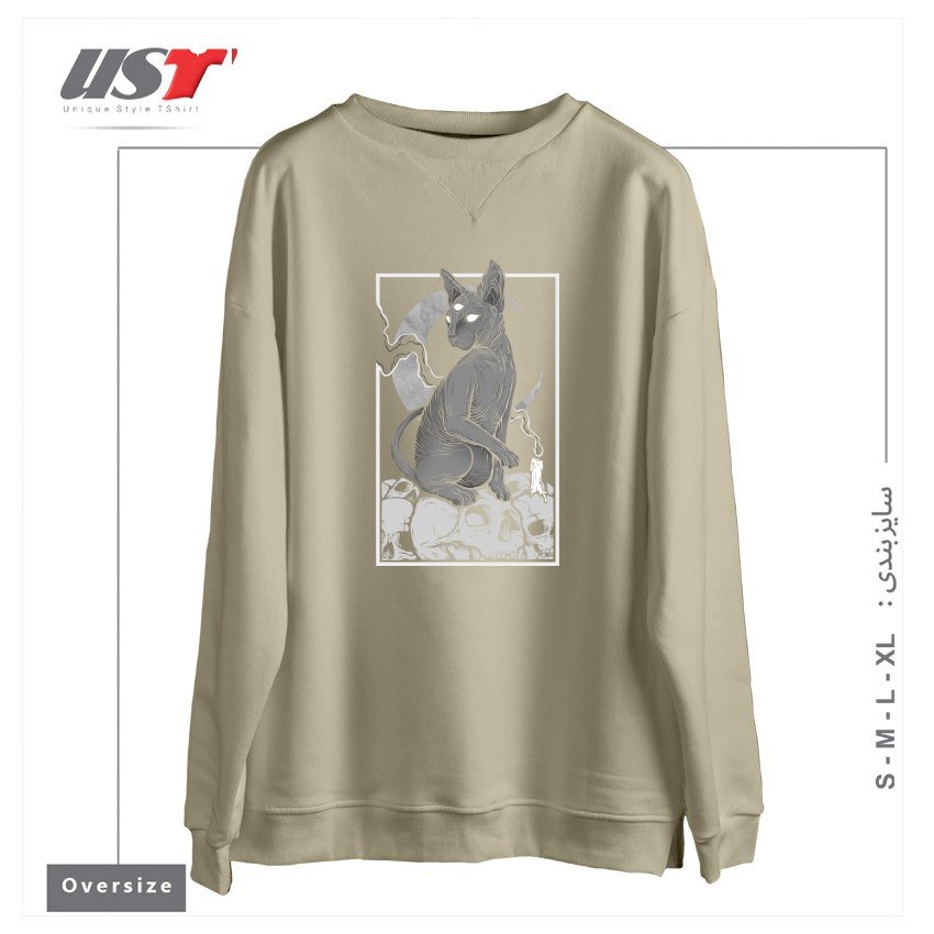 سوییشرت اورسایز طرح OCCULT CAT