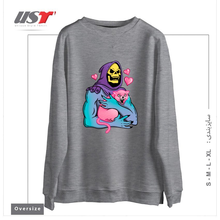 سوییشرت اورسایز طرح SKELETOR'S CAT