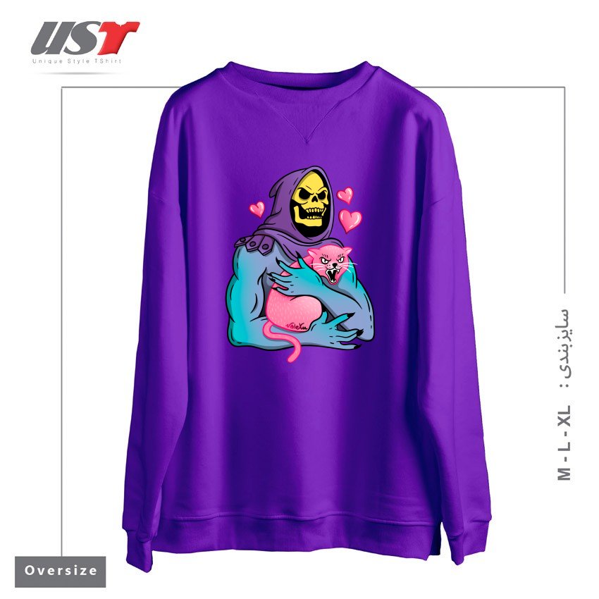 سوییشرت اورسایز طرح SKELETOR'S CAT