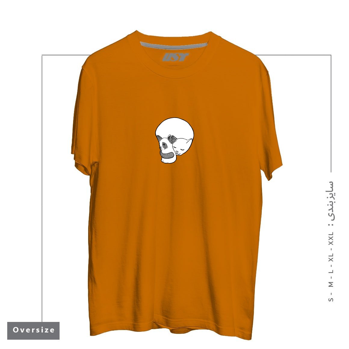 طرح SMALL KITTEN UNDER LOVE LOCK0003 تیشرت اورسایزرنگ پرتغالی