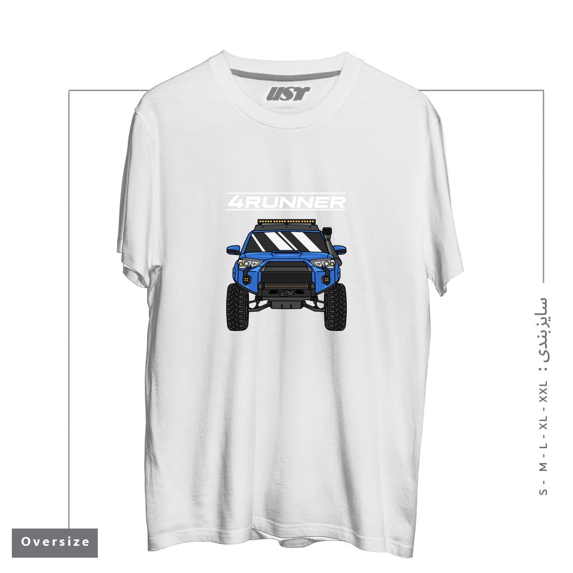 طرح 4 RUNNER OFF-ROAD PICKUP TRUCK تیشرت اورسایزرنگ سفید