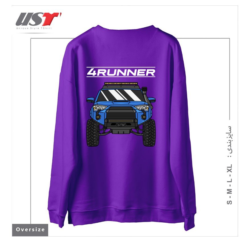 طرح 4 RUNNER OFF-ROAD PICKUP TRUCK سوییشرت اورسایزرنگ بنفش