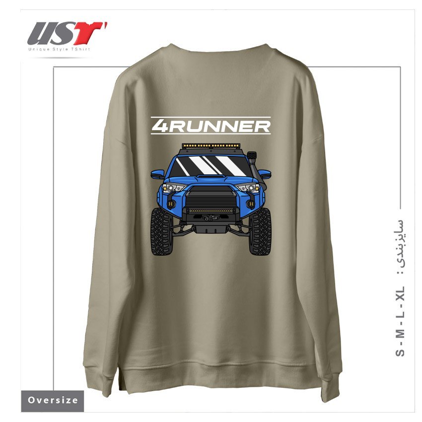طرح 4 RUNNER OFF-ROAD PICKUP TRUCK سوییشرت اورسایزرنگ نخودی