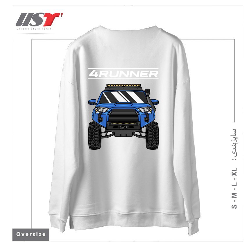 طرح 4 RUNNER OFF-ROAD PICKUP TRUCK سوییشرت اورسایزرنگ سفید