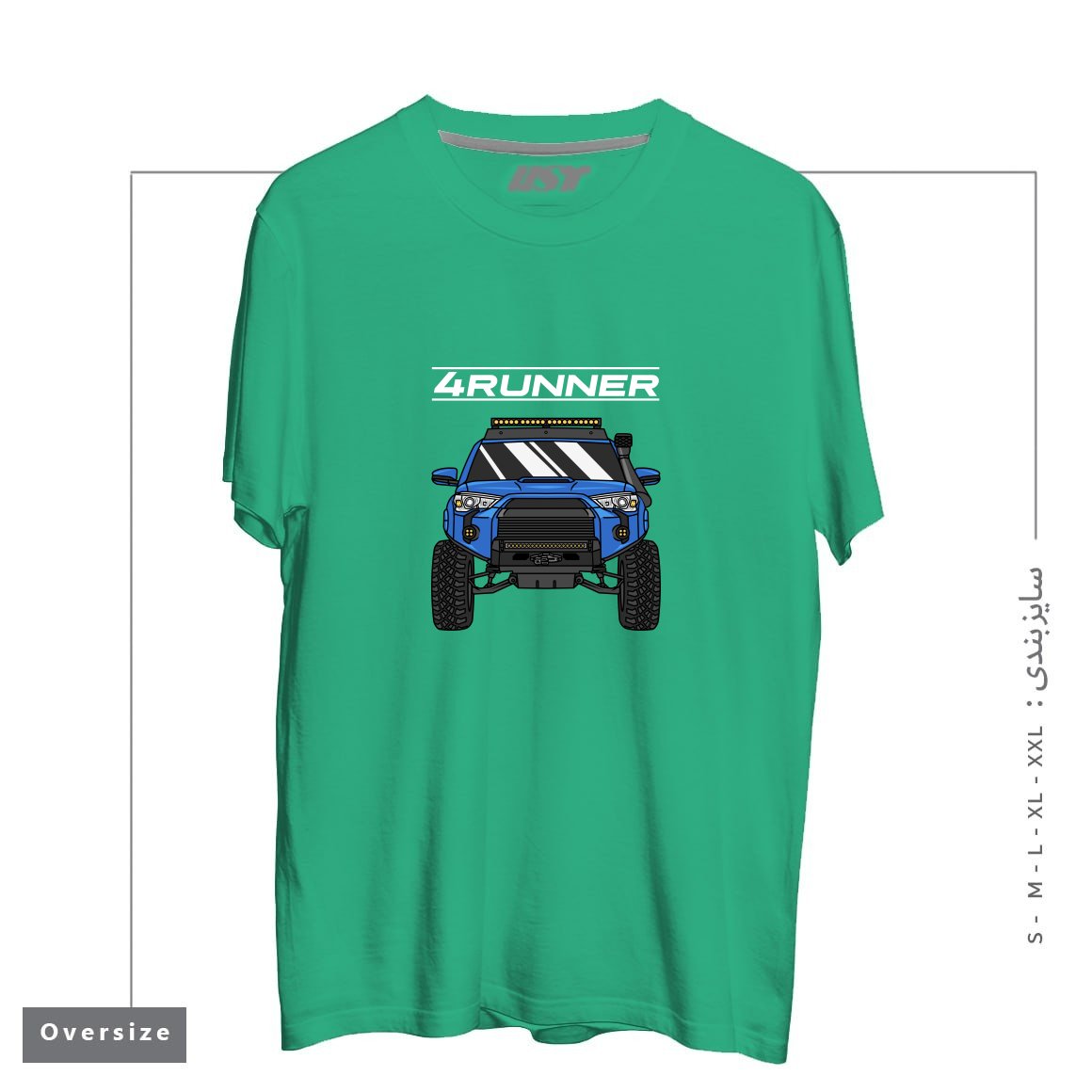 طرح 4 RUNNER OFF-ROAD PICKUP TRUCK تیشرت اورسایزرنگ سبز