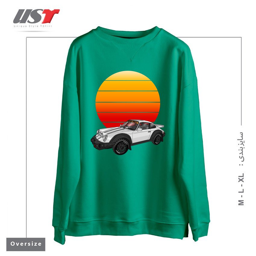 سوییشرت اورسایز طرح 911 CARRERA SAFARI RALLY SPORTS CAR SUNSET