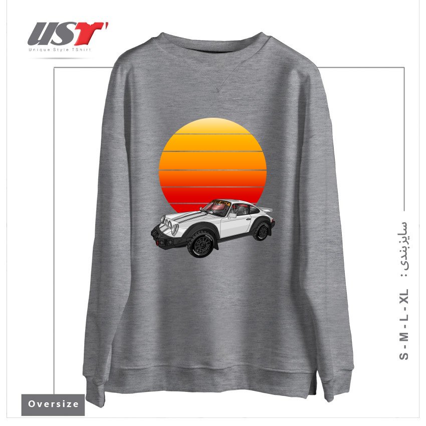 سوییشرت اورسایز طرح 911 CARRERA SAFARI RALLY SPORTS CAR SUNSET