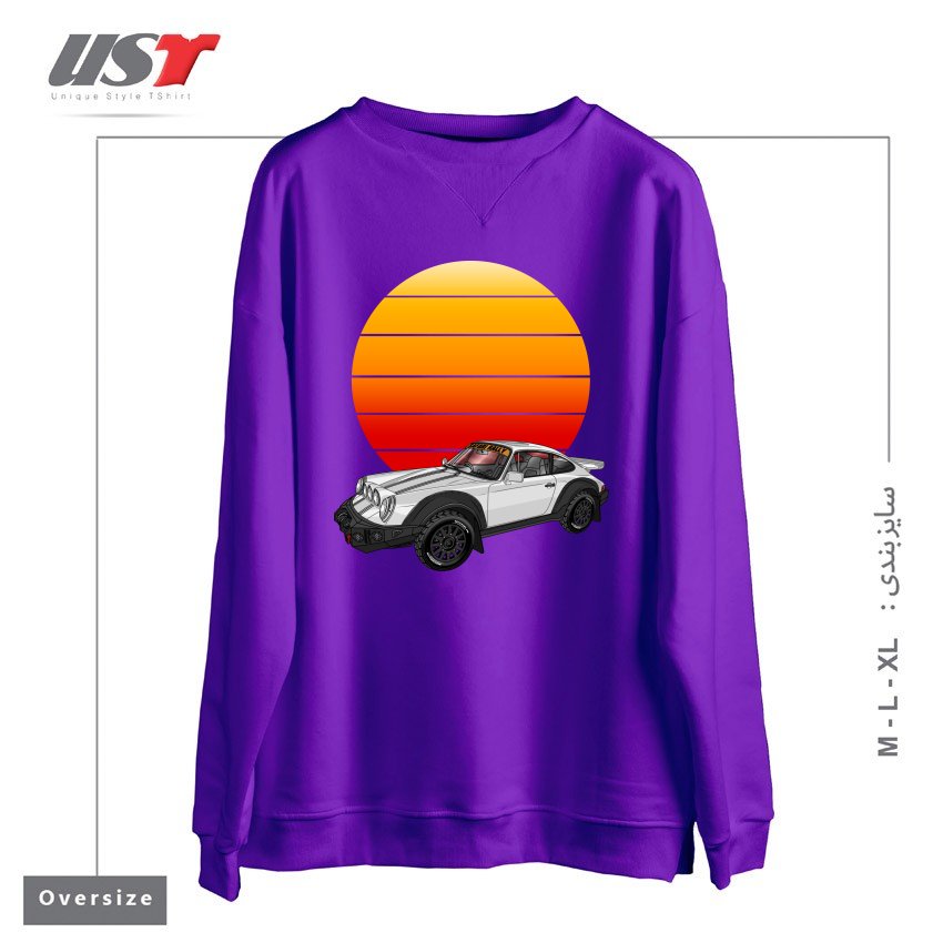 سوییشرت اورسایز طرح 911 CARRERA SAFARI RALLY SPORTS CAR SUNSET