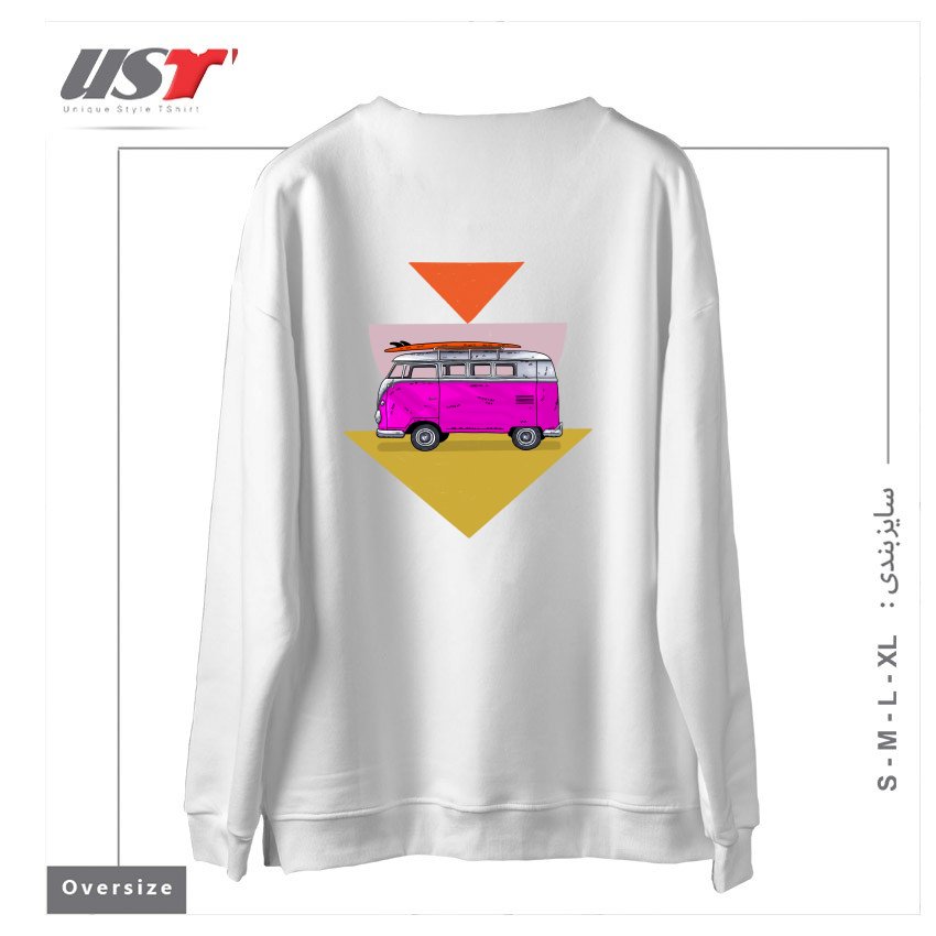 طرح CRUISIN' سوییشرت اورسایزرنگ سفید