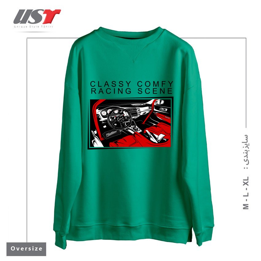 طرح HONDA CIVIC TYPE-R RACING INTERIOR سوییشرت اورسایزرنگ سبز سدری