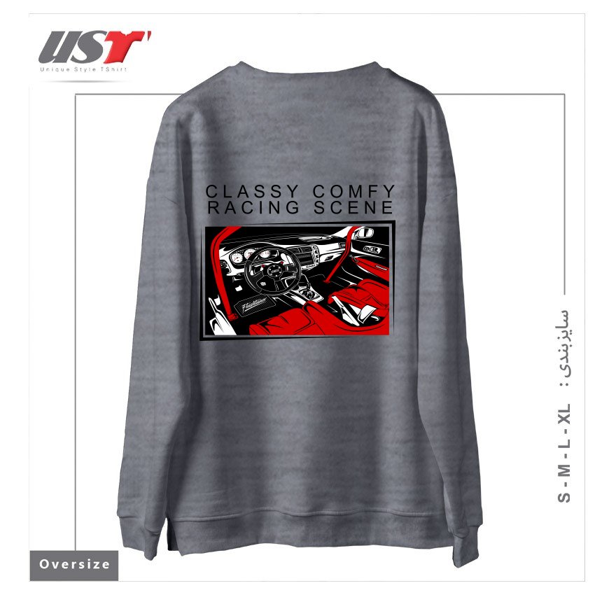 طرح HONDA CIVIC TYPE-R RACING INTERIOR سوییشرت اورسایزرنگ طوسی ملانژ