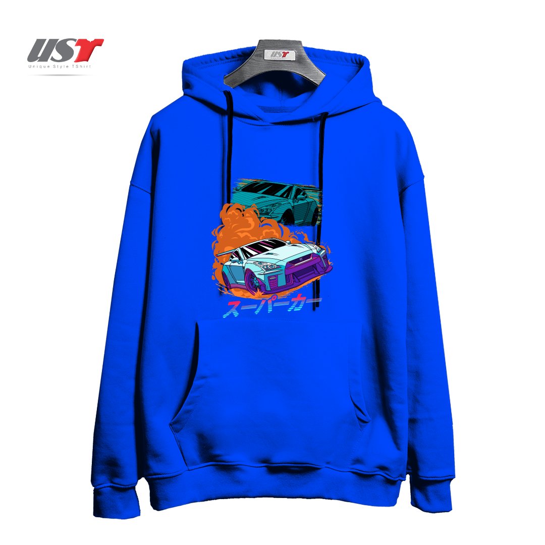 طرح JDM GT-R NIPPON STREET RACING CAR هودی اورسایزرنگ آبی شالی