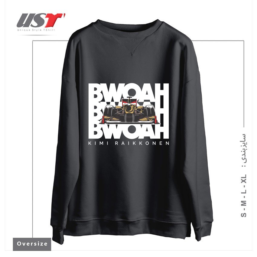 سوییشرت اورسایز طرح KIMI RAIKKONEN - BWOAH BWOAH BWOAH