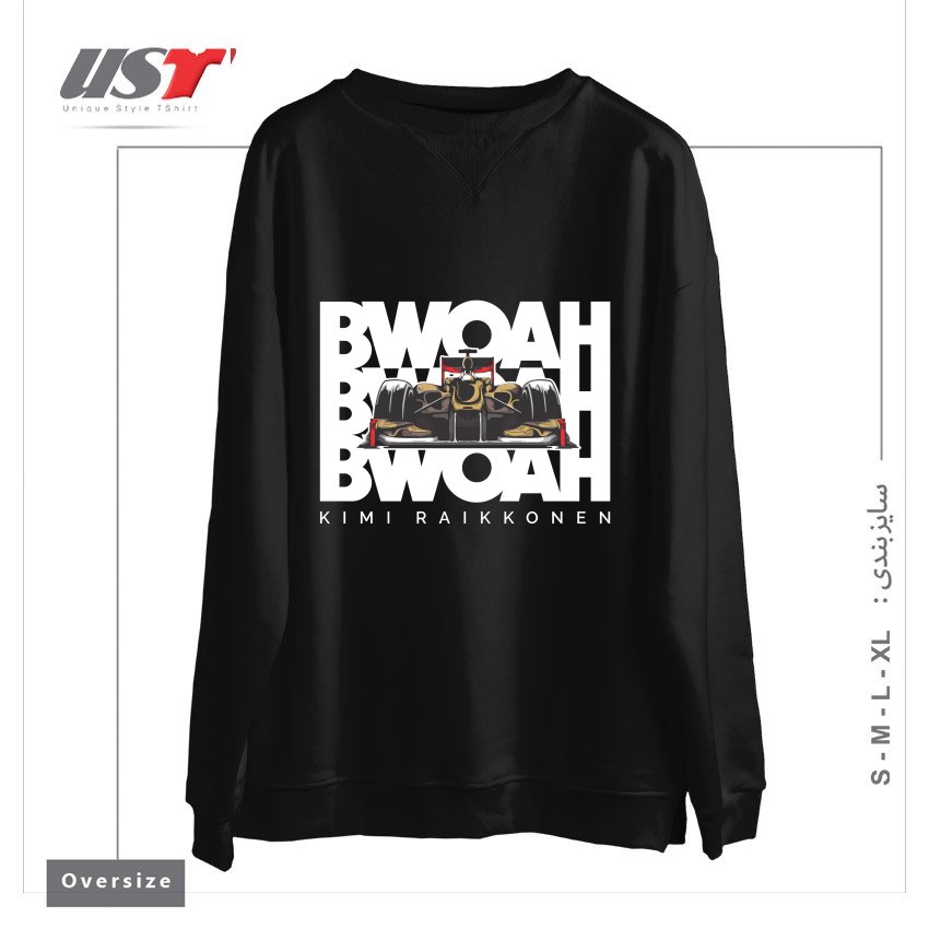طرح KIMI RAIKKONEN - BWOAH BWOAH BWOAH سوییشرت اورسایزرنگ مشکی
