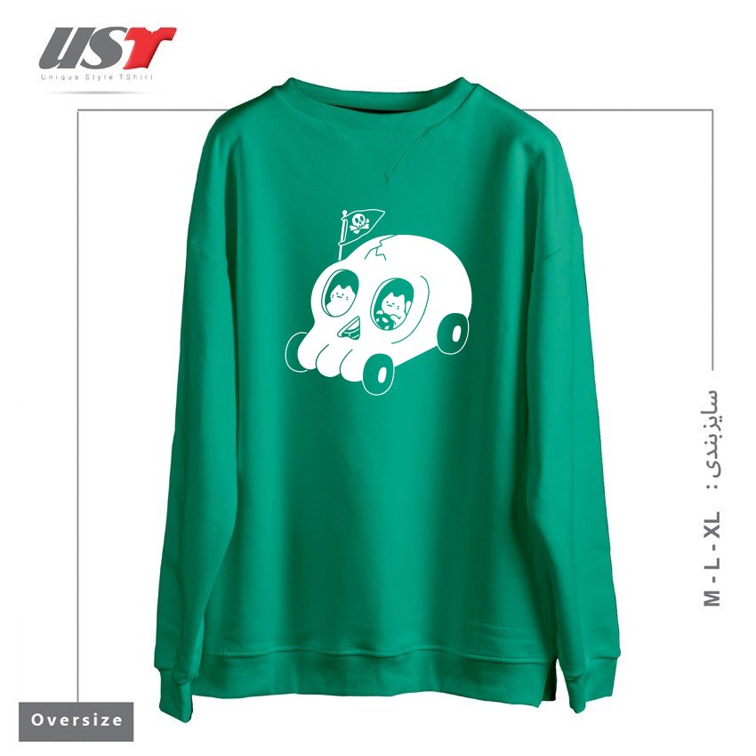 سوییشرت اورسایز طرح SKULLMOBILE5151