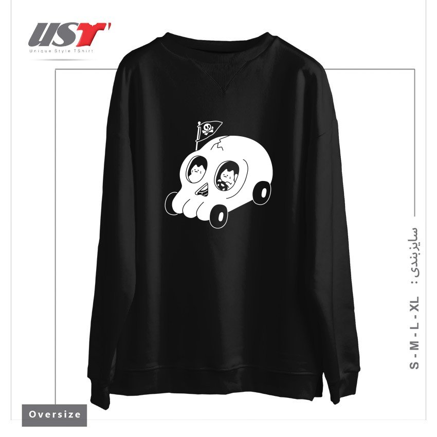 طرح SKULLMOBILE5151 سوییشرت اورسایزرنگ مشکی