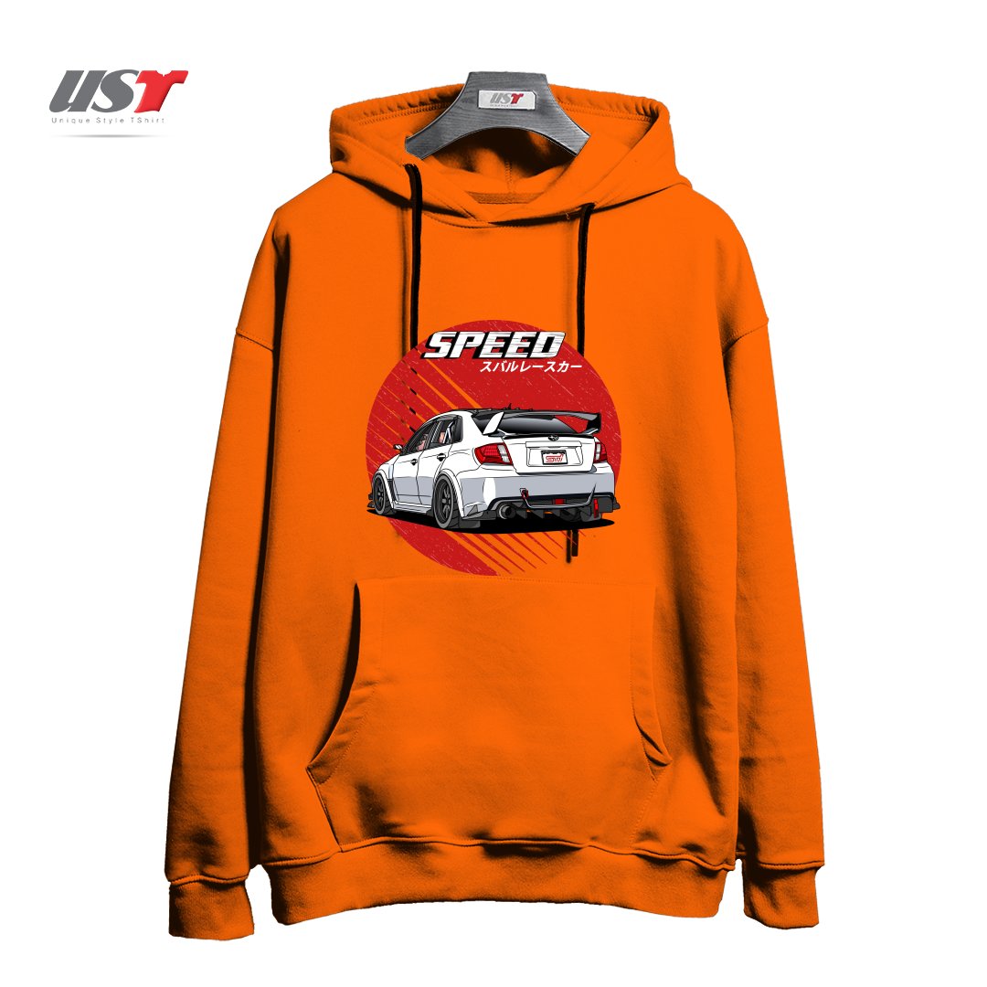 طرح SUBARU IMPREZA WRX STI 2009 هودی اورسایزرنگ نارنجی